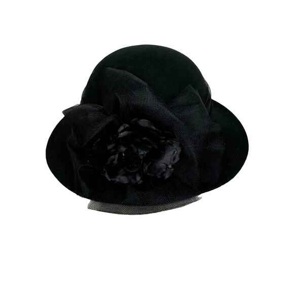 Vintage‎ Betmar wool hat with tulle bow and flower - Picture 1 of 5